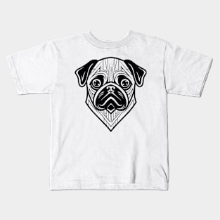 Pug Dog Pet Animal World Furry Friend Vector Graphic Kids T-Shirt